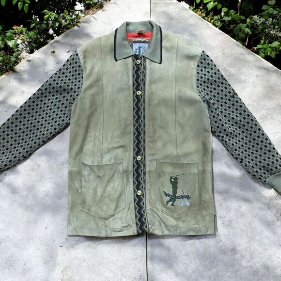 Torras Golf Vintage Suede Wool Casual Button Down Lightweight Jacket Men's Med - Picture 1 of 13